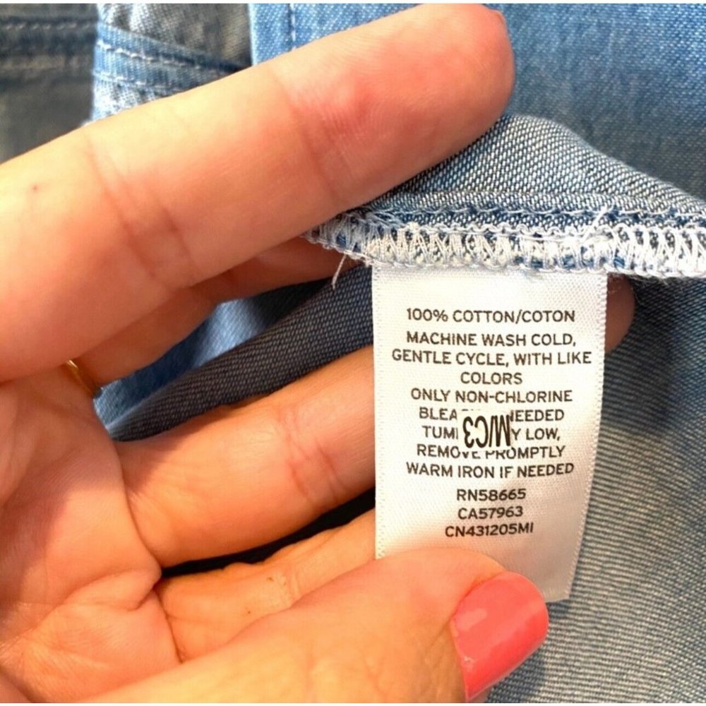 CASLON NWT $95 Chambray Utility Jacket Blue Open Front Lightweight Women… - Picture 8 of 9